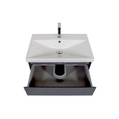 Тумба консольная АКВА РОДОС Элит Графит с умывальником Элит 70 см АР000049083